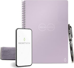 If you're someone who loves the feel of writing on paper but hates the clutter of traditional notebooks, the Rocketbook Core Reusable Spiral Notebook might