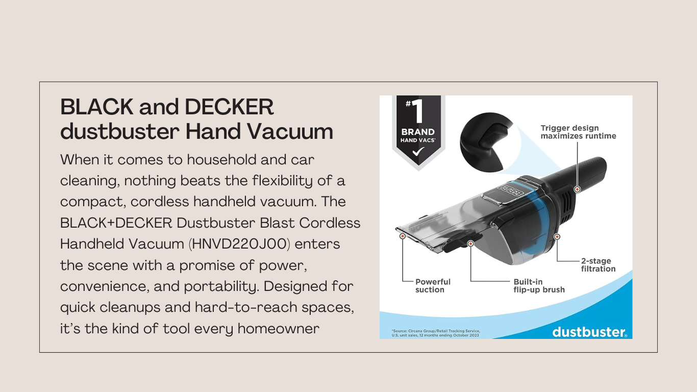 BLACK and DECKER dustbuster Hand Vacuum